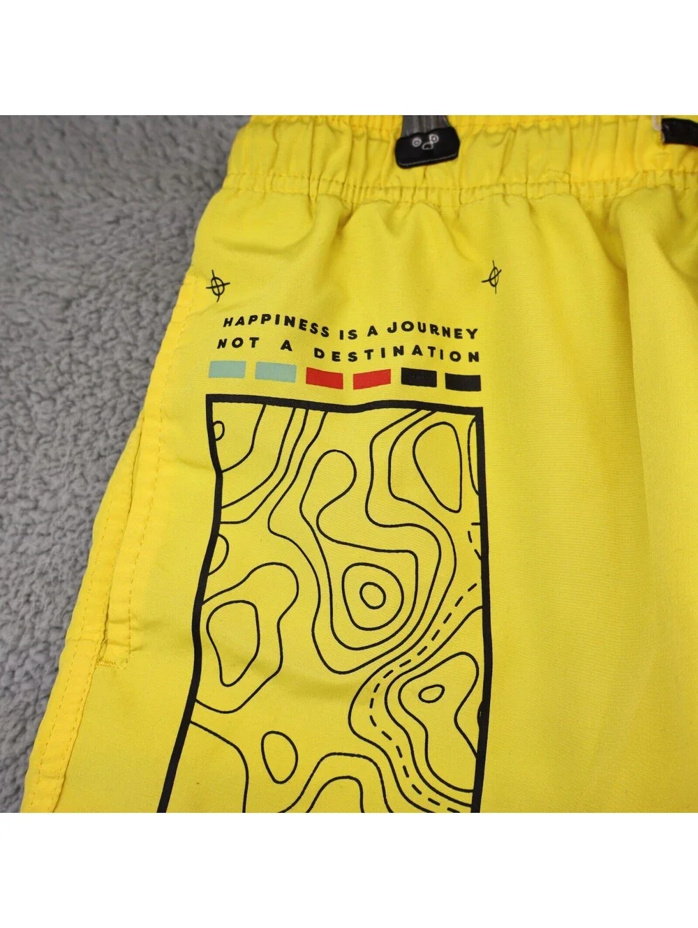 Brooklyn Cloth Swim Trunks Men Medium Yellow Colorblock